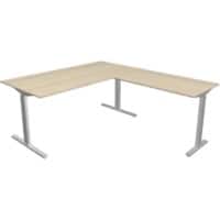 Bureau Kerkmann Form 2 En forme de L Argenté 1&nbsp;600 x 1&nbsp;800 x 820 mm