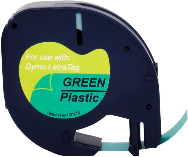 Ruban d'étiquettes LT Compatible DYMO 91224 RL-D-91224 Autocollantes Green 12 mm x 4 m