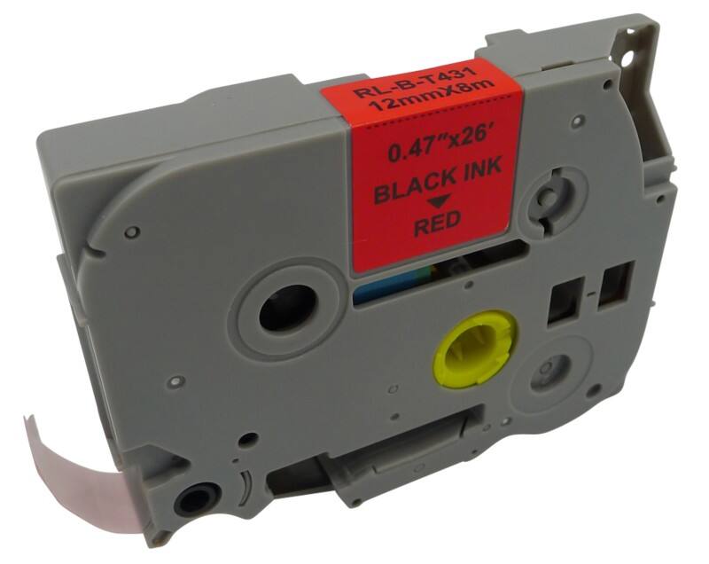 Ruban d'étiquettes P-touch Compatible Brother TZe-431 5BRT431 Autocollantes Rouge 9 mm x 8 m