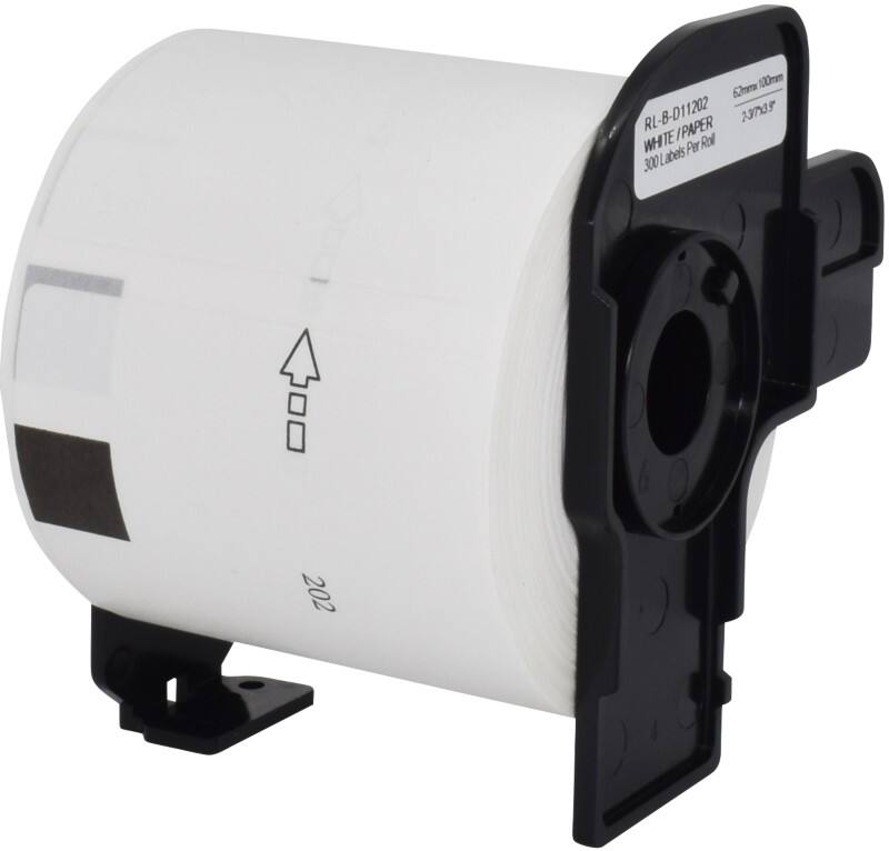 QL Etiketrol Compatibel Brother DK-11202 5BR11202 klevend Zwart op Wit 62 x 100 mm 300 Etiketten