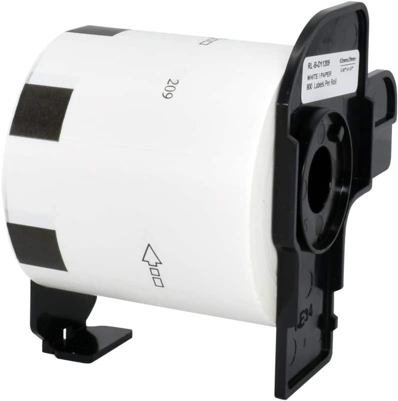 Rouleau d'étiquettes QL Compatible Brother DK-11209 5BR11209 Autocollantes Noir sur Blanc 90 x 91 mm 800 Étiquettes
