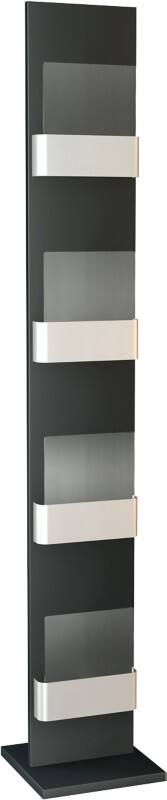 Présentoir à brochures Kerkmann First Anthracite 41659614 300 (L) x 300 (P) x 1750 (H) mm