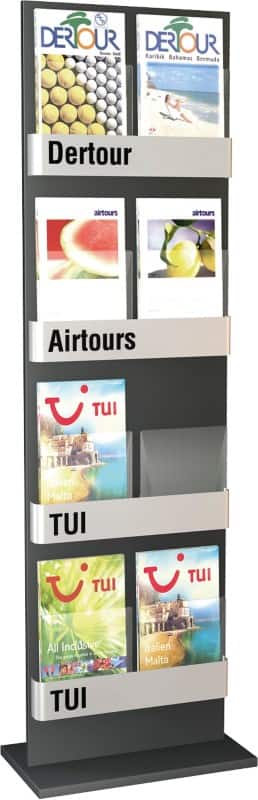 Présentoir à brochures Kerkmann First Anthracite 41659714 540 (L) x 300 (P) x 1750 (H) mm