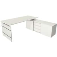 Bureau Kerkmann Form 4 En forme de L Blanc 1950 x 1770 x 740 mm