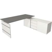 Bureau Kerkmann Form 4 En forme de L Blanc 1950 x 1770 x 740 mm