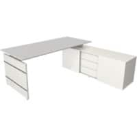 Bureau Kerkmann Form 4 En forme de L Blanc 1950 x 1770 x 740 mm