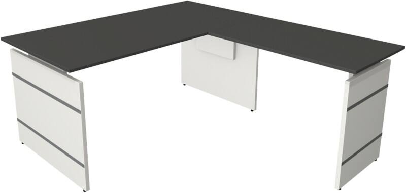 Bureau Kerkmann Form 4 En forme de L Anthracite Joue 1600 (L) x 1800 (P) x 760 (H) mm