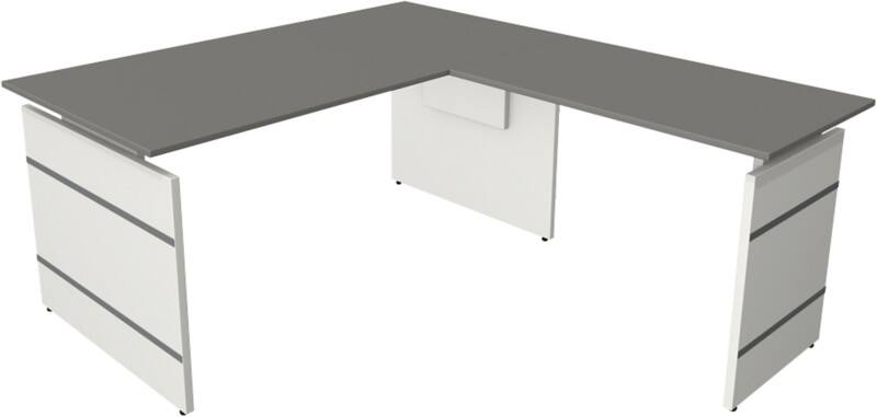 Kerkmann Form 4 Bureau L-vorm Grafiet Wang 1.600 (B) x 1.800 (D) x 760 (H) mm
