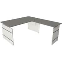 Bureau assis-debout Kerkmann Form 4 En forme de L Réglable en hauteur Blanc 1600 x 1800 x 760 mm