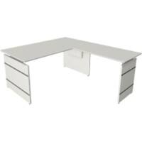 Bureau assis-debout Kerkmann Form 4 En forme de L Réglable en hauteur Blanc 1600 x 1800 x 760 mm