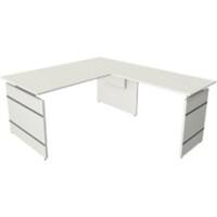 Bureau assis-debout Kerkmann Form 4 En forme de L Réglable en hauteur Blanc 1600 x 1800 x 760 mm