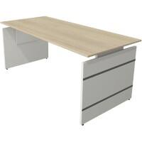 Kerkmann Zit-sta-bureau Form 4 Hoogteverstelbaar Rechthoekig Wit 1,800 x 800 x 760 mm