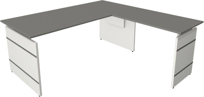 Kerkmann Form 4 Bureau L-vorm Grafiet Wang 1.800 (B) x 1.800 (D) x 760 (H) mm