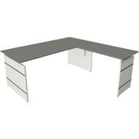 Bureau assis-debout Kerkmann Form 4 En forme de L Réglable en hauteur Blanc 1800 x 1800 x 760 mm