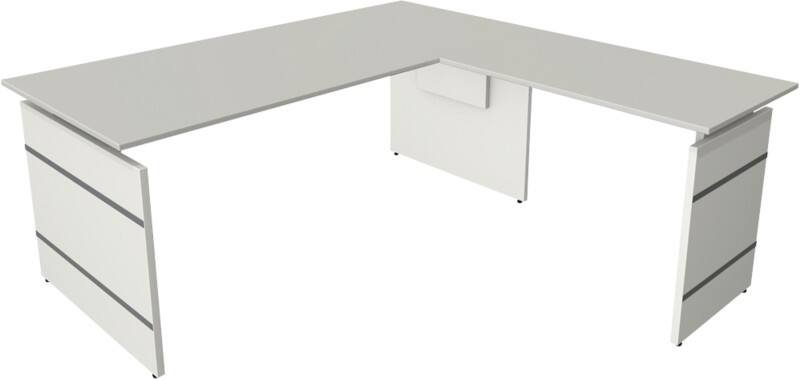 Bureau Kerkmann Form 4 En forme de L Gris clair Joue 1800 (L) x 1800 (P) x 760 (H) mm