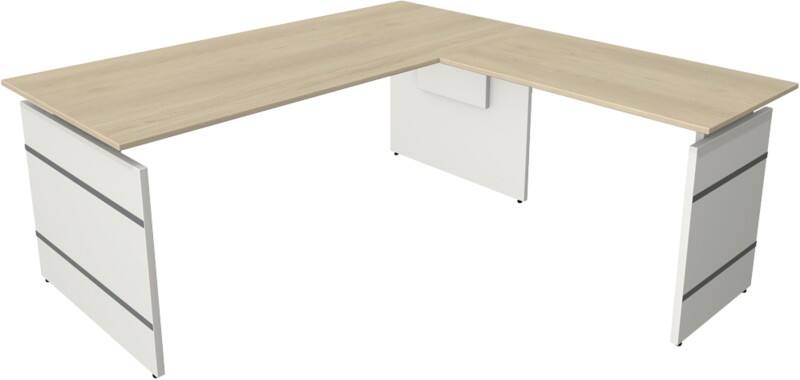 Kerkmann Form 4 Hoekbureau L-vorm Ahorn Wang 1.800 (B) x 1.800 (D) x 760 (H) mm