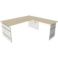 Bureau assis-debout Kerkmann Form 4 Hauteur Ajustable En forme de L Érable Blanc 1800 x 1800 x 760 mm