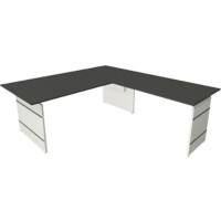 Bureau assis-debout Kerkmann Form 4 En forme de L Réglable en hauteur Blanc 2000 x 2200 x 760 mm