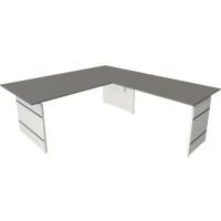 Bureau assis-debout Kerkmann Form 4 En forme de L Réglable en hauteur Blanc 2000 x 2200 x 760 mm