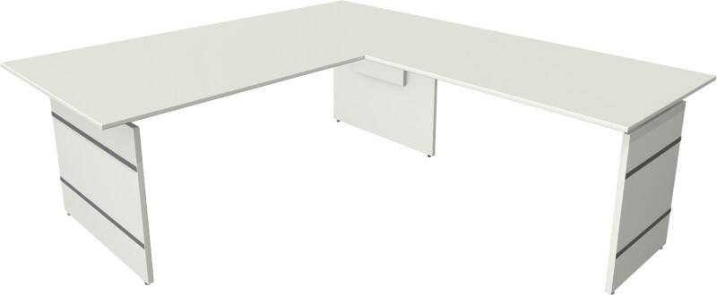 Kerkmann Form 4 Hoekbureau L-vorm Wit Wang 2.000 (B) x 2.200 (D) x 760 (H) mm