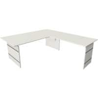 Bureau assis-debout Kerkmann Form 4 En forme de L Réglable en hauteur Blanc 2000 x 2200 x 760 mm