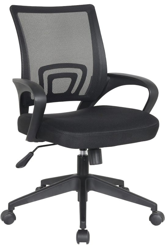 FELUCCA Bureaustoel Basis mechanisme Stof Vaste armleuning Zwart 100 kg 590 x 590 x 970 mm