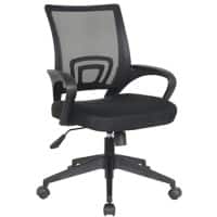 Siège de bureau FELUCCA Mécanisme d’inclinaison Tissu Accoudoirs fixes Noir 100 kg 590 x 590 x 970 mm