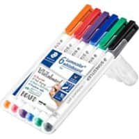 STAEDTLER Marker 301 Viltstift 1 mm Kleurenassortiment Pak van 6 stuks