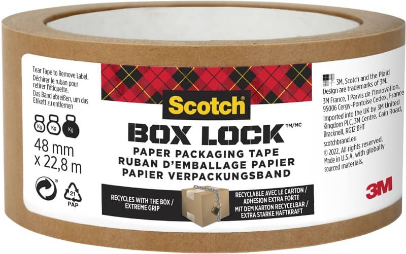 Ruban adhésif d'emballage Papier Scotch Box Lock Super Fort 48 (B) mm x 22,8 m (L) 127 Microns