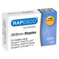 Agrafes Rapesco S11661Z3 26/6 Acier Argenté 1 000 unités