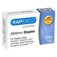 Rapesco Nietjes 26/6 S11661Z3 Staal Zilver Pak van 1000