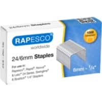 Rapesco Nietjes 24/6 S24607Z3 Staal Zilver Pak van 1000