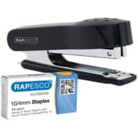 Rapesco Mini Nietmachine 10 Halve strip 12 Vellen Zwart 10/4 ABS (Acrylonitril-butadieen-styreen), metaal