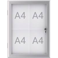 Vitrine Maul MAULexcite Magnétique 4 x A4 Verrouillable Extérieur 52,2 (L) x 2,8 (H) cm Argenté