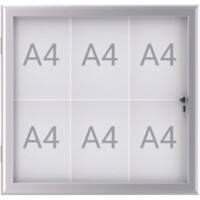 Vitrine Maul MAULexcite Magnétique 6 x A4 Verrouillable Extérieur 73,9 (L) x 2,8 (H) cm Argenté