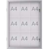 Maul MAULexcite Vitrine Magnetisch 9 x A4 Afsluitbaar Buiten 73,9 (B) x 2,8 (H) cm Zilver