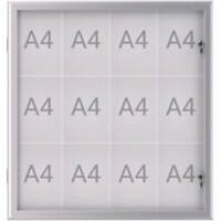 Vitrine Maul MAULexcite Magnétique 12 x A4 Verrouillable Extérieur 95,6 (L) x 2,8 (H) cm Argenté