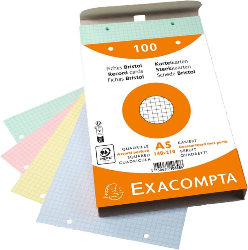 Fiches Exacompta 10658E A5 Assortiment 15 x 21,2 x 2,5 cm 10 unités
