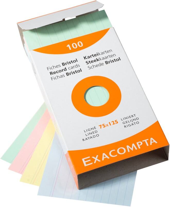 Exacompta Indexkaarten 13851X Kleurenassortiment 7,9 x 12,9 x 2,5 cm Pak van 10