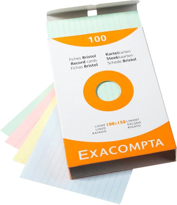 Exacompta Indexkaarten 13852X 100 x 150 mm Kleurenassortiment 10,2 x 15,3 x 2,5 cm Pak van 10