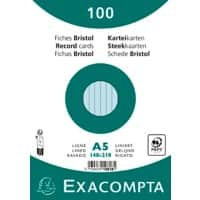 Exacompta Indexkaarten 10818SE A5 Hemelsblauw 15 x 21,2 x 2,5 cm Pak van 10