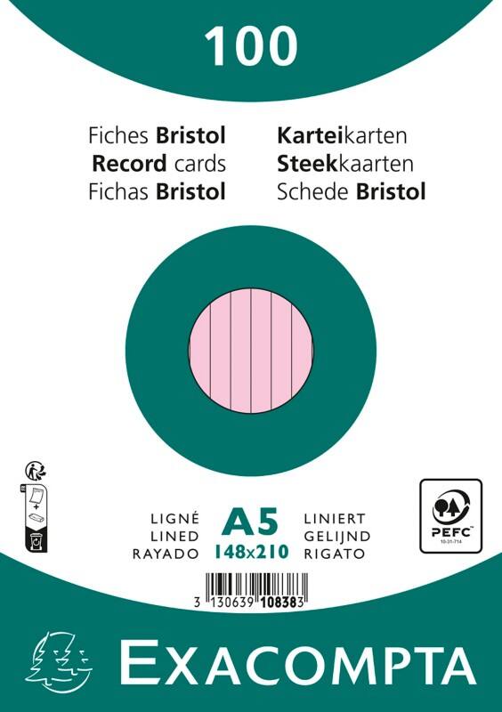 Fiches Exacompta 10838SE A5 Rose 15 x 21,2 x 2,5 cm 10 unités