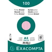 Exacompta Indexkaarten 10838SE A5 Roze 15 x 21,2 x 2,5 cm Pak van 10