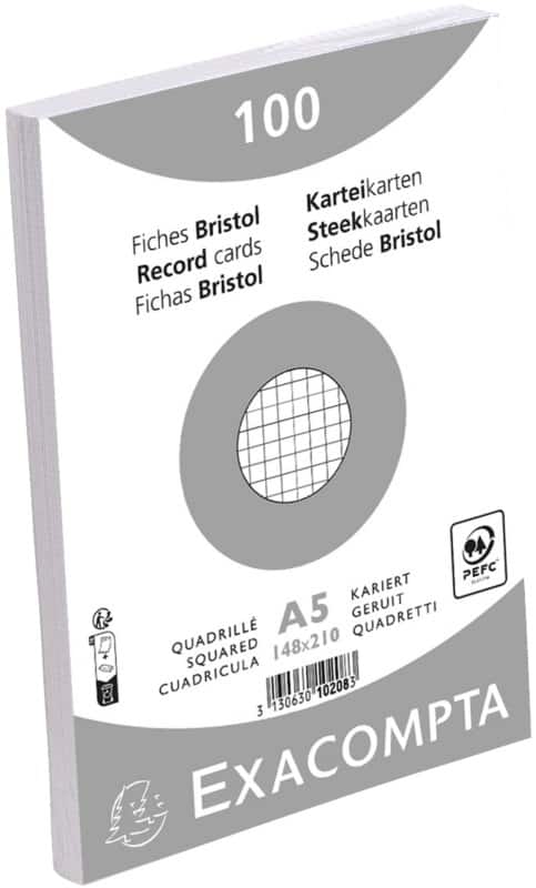 Fiches Exacompta 10208E A5 Blanc 15 x 21,2 x 2,5 cm 10 unités