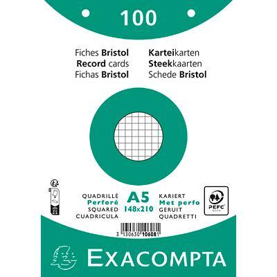Exacompta Indexkaarten 10608E A5 Wit 15 x 21,2 x 2,5 cm Pak van 10
