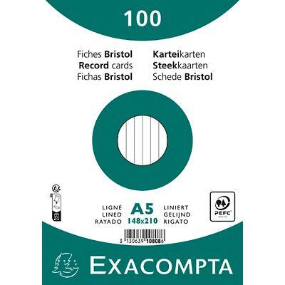 Exacompta Indexkaarten 10808SE A5 Wit 15 x 21,2 x 2,5 cm Pak van 10