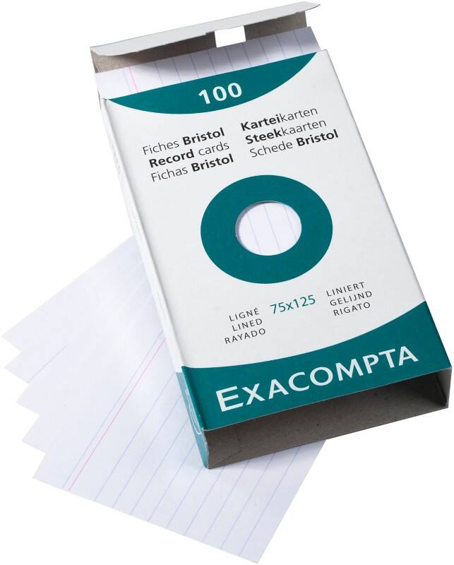 Exacompta Indexkaarten 13801X Wit 7,7 x 12,9 x 2,5 cm Pak van 10