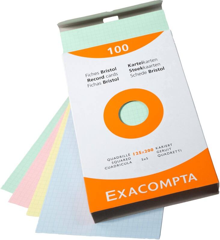 Exacompta Indexkaarten 13273E 125 x 200 mm Kleurenassortiment 12,7 x 20,3 x 2,5 cm Pak van 12