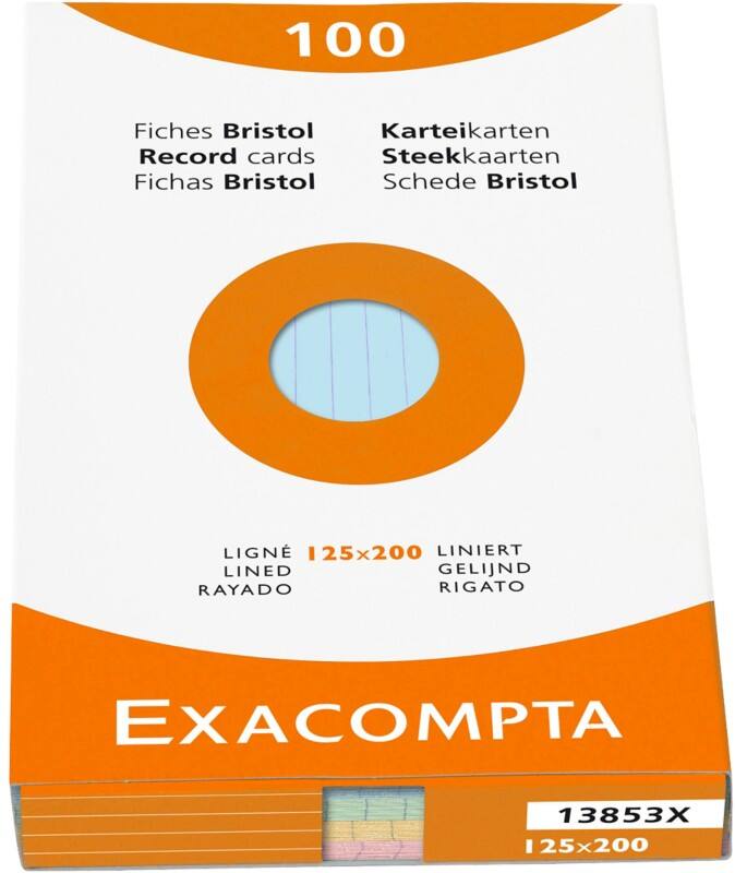 Fiches Exacompta 13853X 125 x 200 mm Assortiment 12,7 x 20,3 x 2,5 cm 12 unités