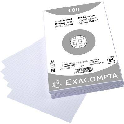 Exacompta Indexkaarten 10203E 125 x 200 mm Wit 12,7 x 20,3 x 2,5 cm Pak van 12